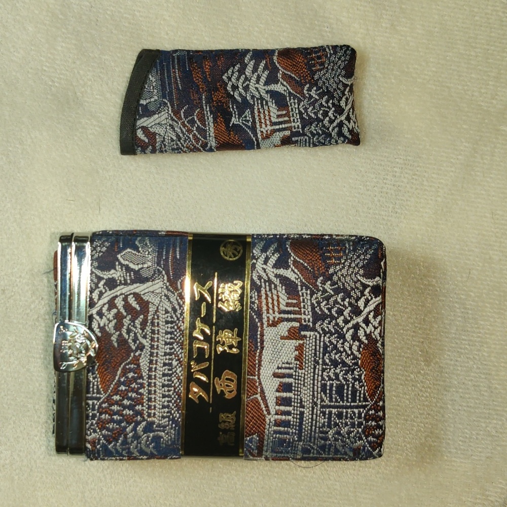 Retro Cigarette Case with Lighter Pouch